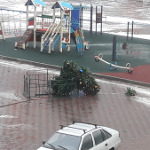 Упала новогодняя елка