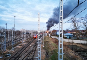 В Пролетарском районе загорелся вагон
